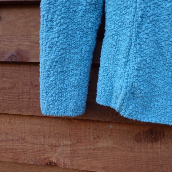 Willow Women's Cardigan Button Turquoise Blue Sweater. 100% Cotton, Made in USA - Picture 6 of 9